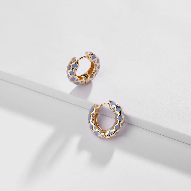 Bijoux аксессуары ювелирные изделия оптом эмалированные медные серьги кольца мини
