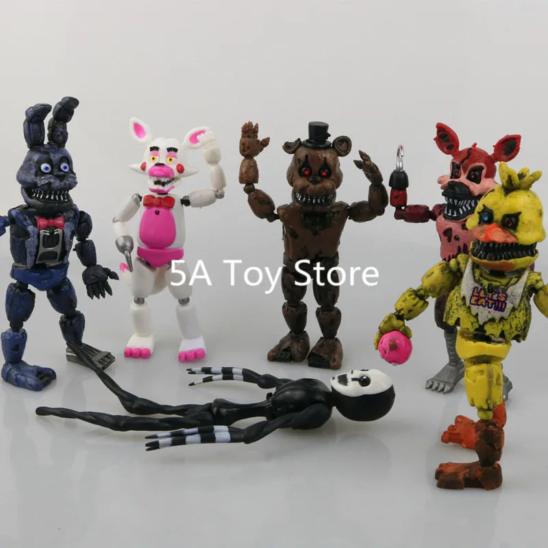 6 шт./компл. у Фредди пять ночей ПВХ фигурку Бонни Фокси игрушки 5 Fazbear Медведь