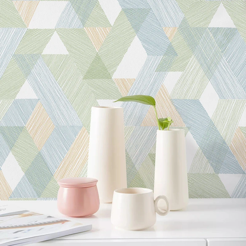 Geometric Square Lattice Waterproof Non-woven Wallpaper Roll Papel De Parede 3D Modern Living Room Bedroom TV Backdrop | Обустройство