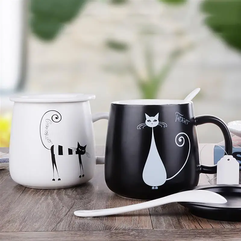 Creactive Cat керамическая чайная чашка персональная мультфильм молоко сок лимон Кружка Кофейные чашки с рукояткой домашний офис посуда для напитков подарок