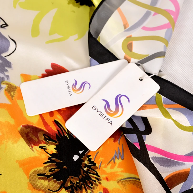 Женский шарф из 100% шелка черный белый большой квадратный модный клетчатый