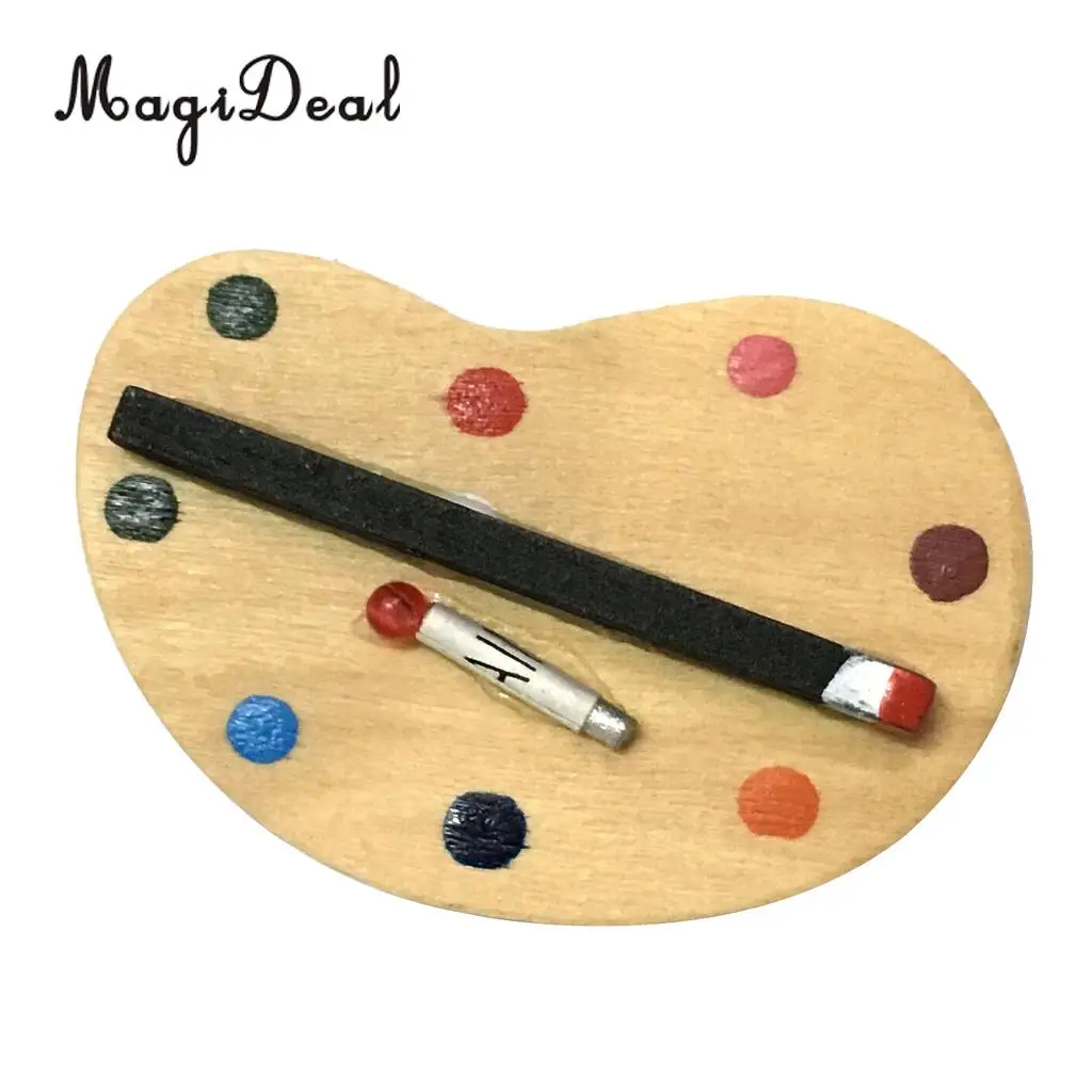 MagiDeal Красочные 1 набор 1/12 масштаб куклы дом Миниатюрный художник палитра краски и