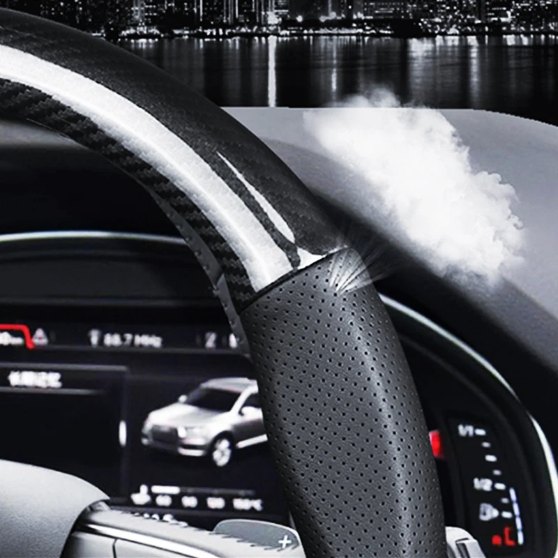 Кожаный чехол на руль автомобиля из углеродного волокна для porsche panamera