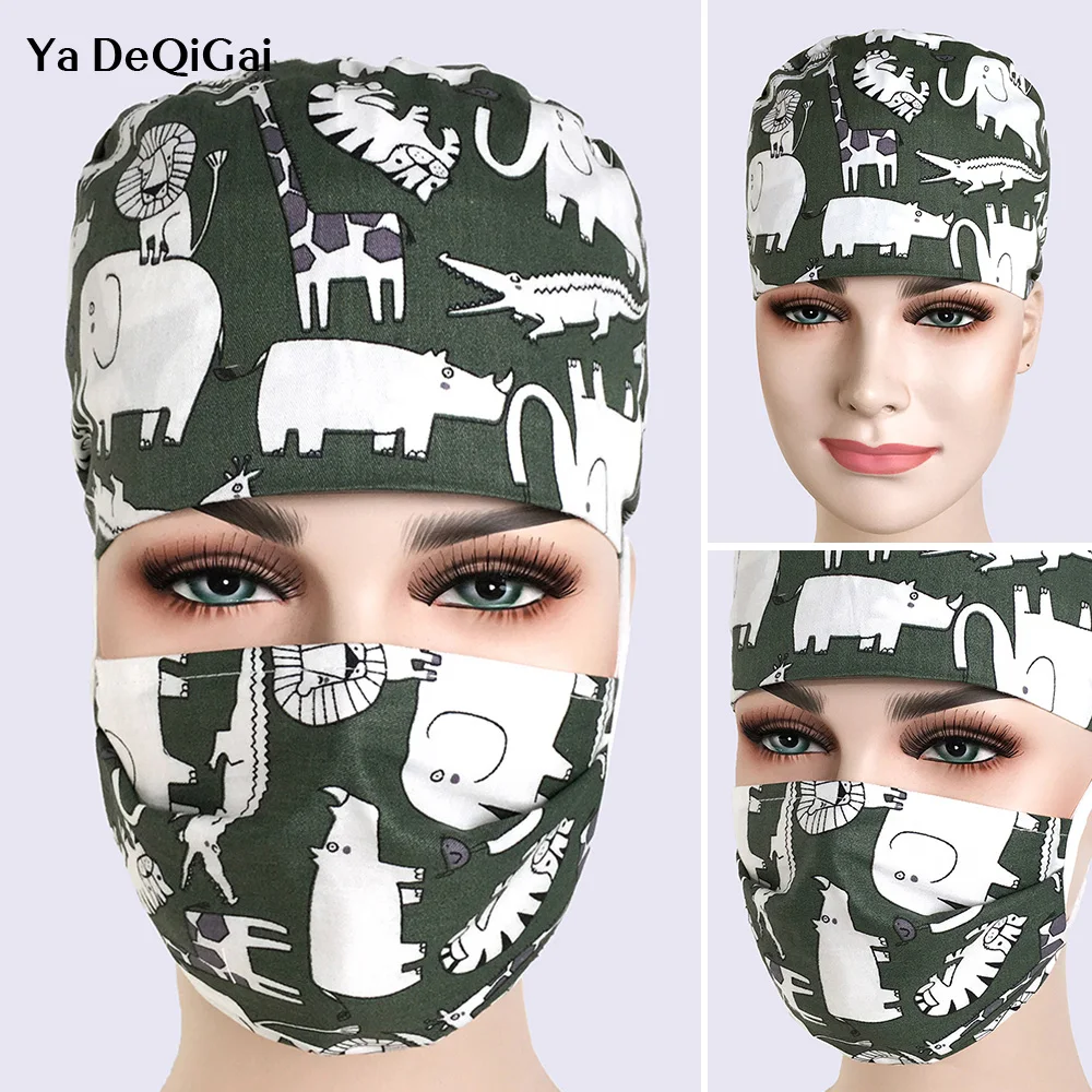 Рабочая кепка доктора медсестры унисекс аптека костюм медика Регулируемый головной убор настоящий дышащий хлопок медицинская шапка медсестры шапочка для операционной