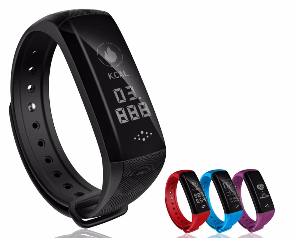 Smartch 0 96 экран Bluetooth smart Браслет band сердечный ритм/измерять кровяное давление умный