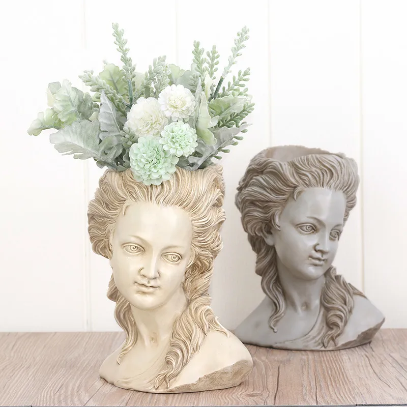 Суккулентный цветочный горшок для растений голова элегантной греческой ...