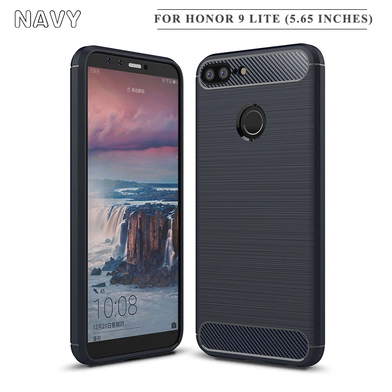 Силиконовый чехол Nephy для Huawei Honor 9 lite из углеродного волокна с текстурой ТПУ