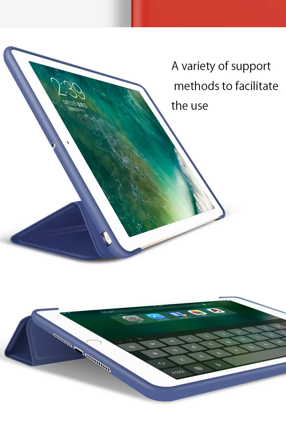 Тонкий чехол подставка для iPad Air 1 Smart Flip Auto Wake Up Sleep Мягкий защитный из ТПУ 5|for ipad