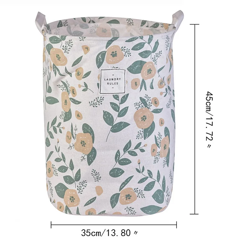 green flower Корзина для белья, большая корзина, складная сумка для грязной одежды, органайзер, сумка для белья, корзина для пикника, принт, игрушка, подарок, Органайзер - Цвет: green flower