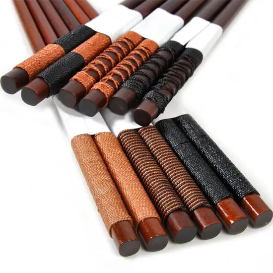 Палочки для еды из натурального каштана в японском стиле ручной работы 6 пар