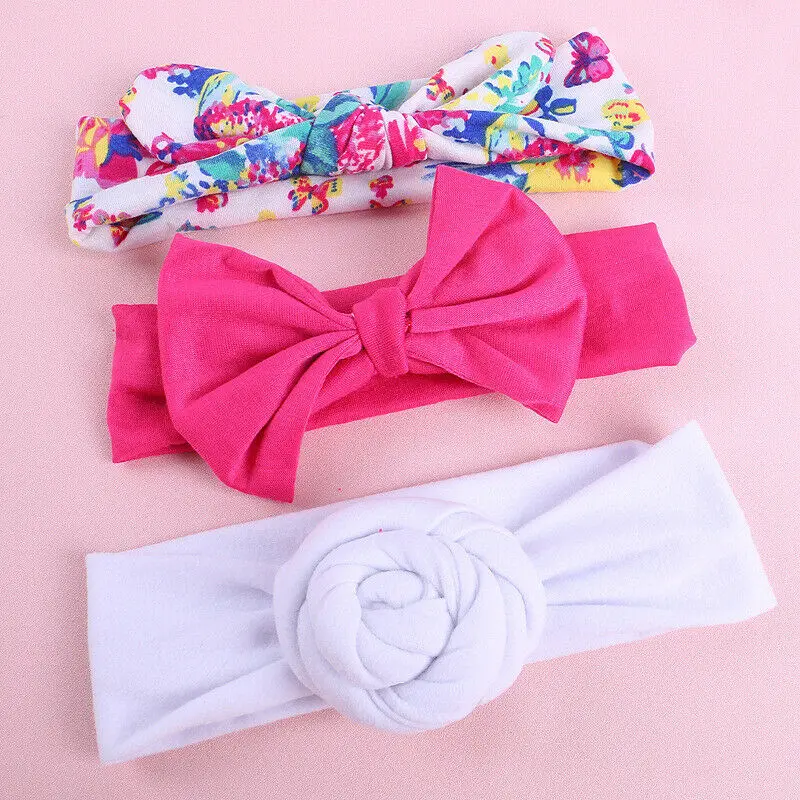 2019 Brand New 3PCS/Packet Hairband Toddler Kid Girl Boy Head Band Flower Print Bowknot Headband Elastic Hair Accessories Gifts | Детская