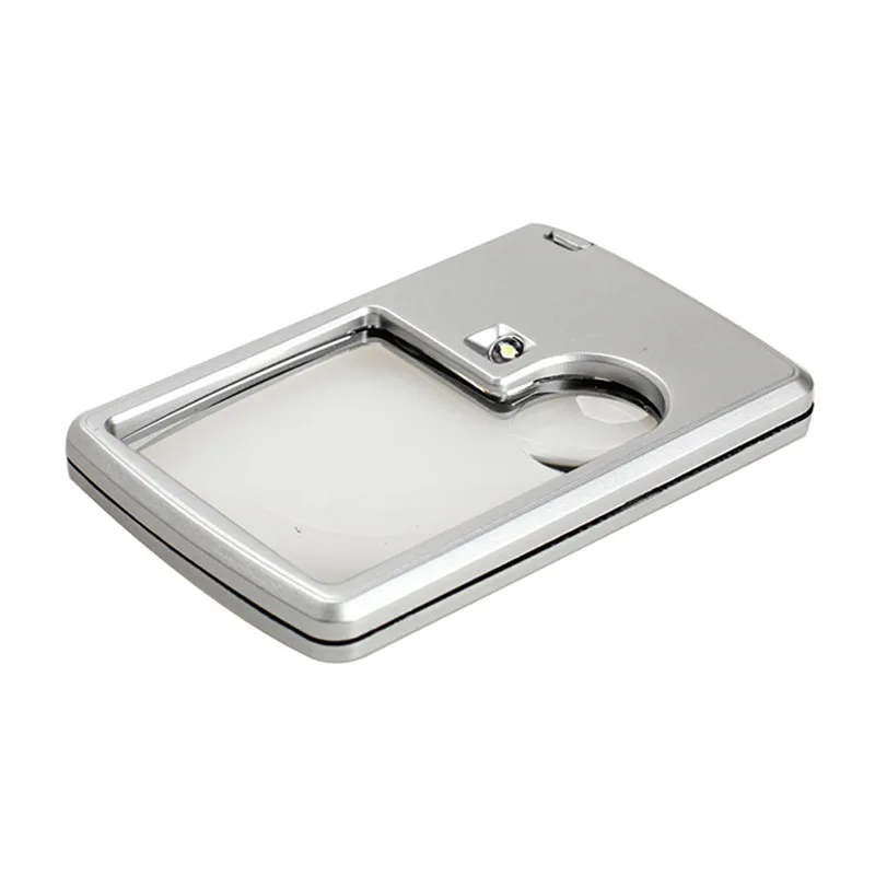 Портативный карманный увеличитель ультратонкий Светодиодный 3x 6x с