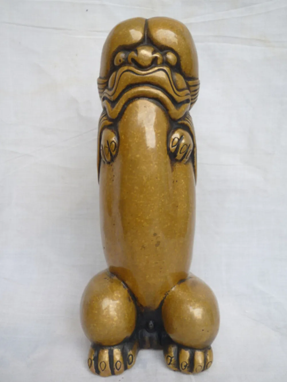 Красивая китайская старинная бронзовая резная статуя бога пениса|ornaments|ornament statue |