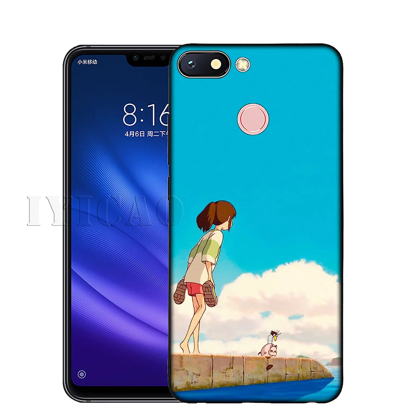 IYICAO Spirited Away Soft Silicone Phone Case for Xiaomi Redmi K30 K20 8A 7A 6A 5A S2 GO Note 8 8T 7 5 6 Pro Black TPU Cover |