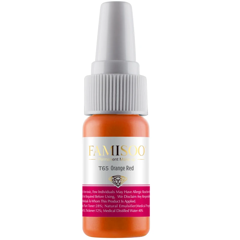 FAMISOO T65 оранжевая красная Татуировка Перманентный макияж Чернила для губ