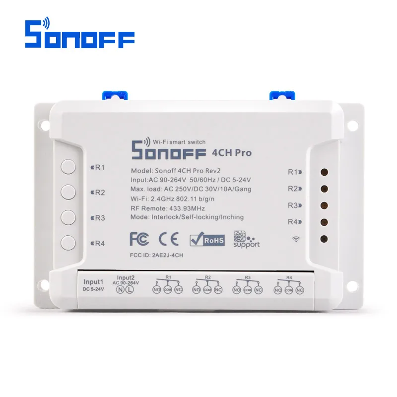 Смарт пульт дистанционного управления Sonoff 4CH Pro r2 4 канала Wi Fi RF