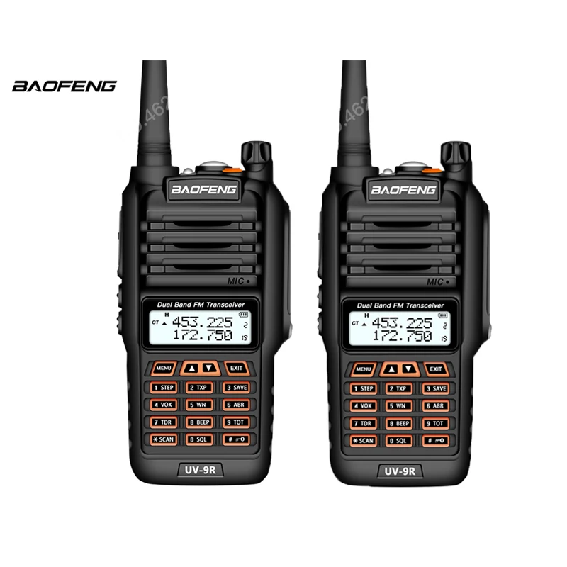 Портативная рация 2 шт. Baofeng UV 9R Водонепроницаемая 8 Вт двухстороннее радио