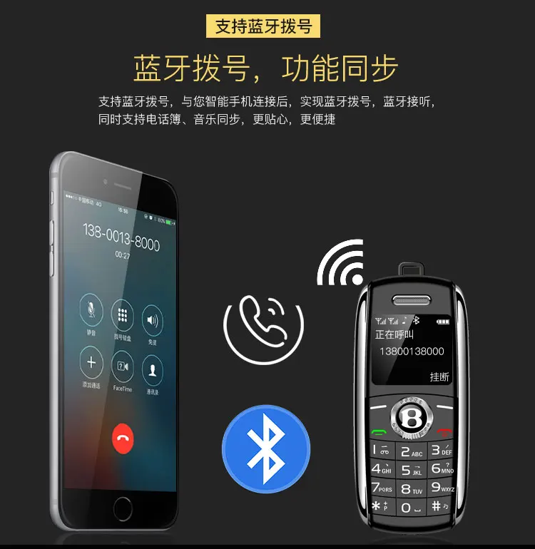 Карман мини-телефон ключи от машины Fsmart V8 маленький Bluetooth номеронабиратель MP3 волшебный голос Dual SIM карты супер маленький мобильный телефон