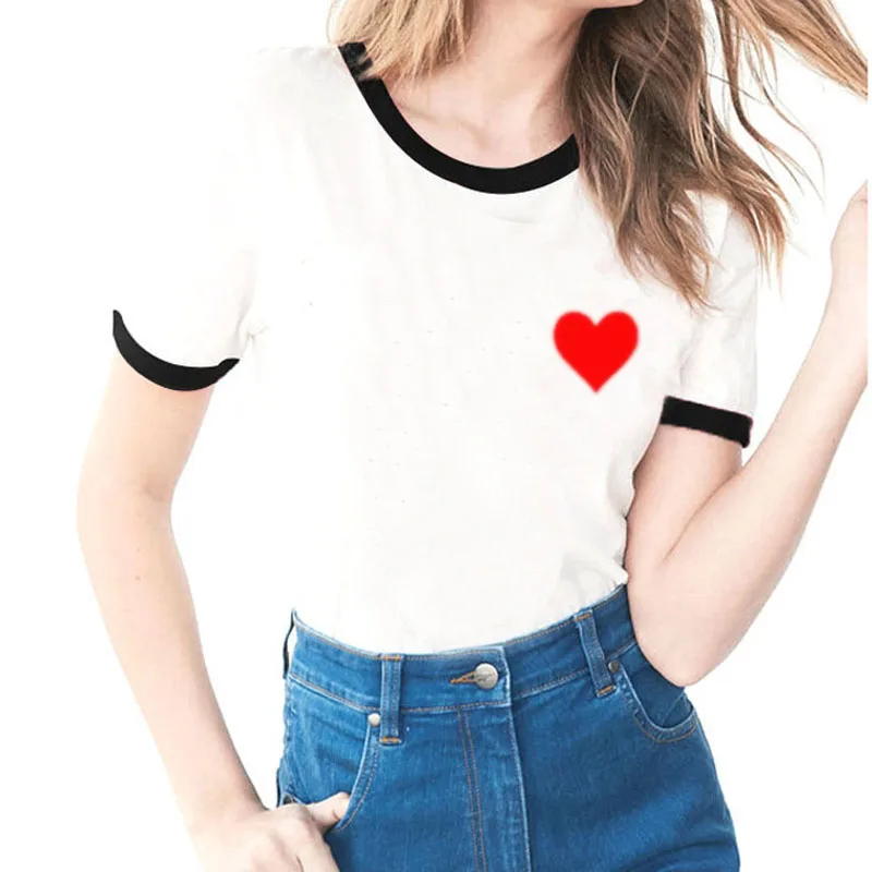 Women Hipster Funny Tee T-Shirt Red &amp Black Ringer T Shirt Tumblr t-shirts Fashion Tshirts Graphic Tees Tops Femme Camisetas Hot | Женская