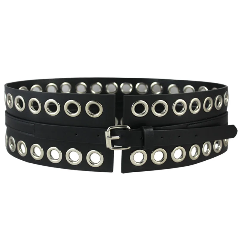 Ремень женский из искусственной кожи с вырезом широкий пряжкой декоративный