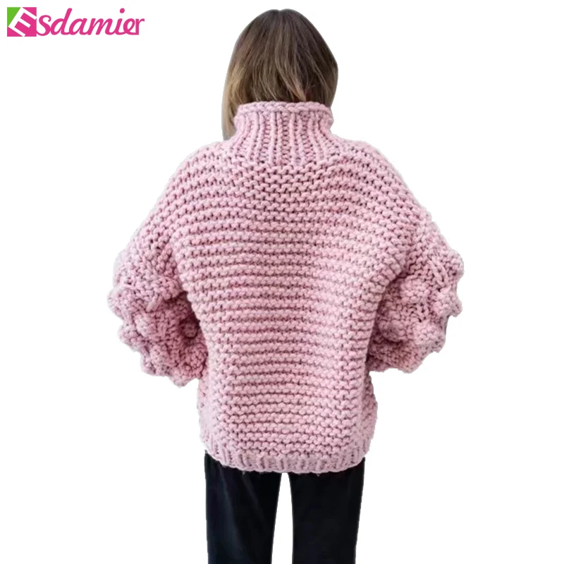 Женские свитера ESDAMIER вязаные больших размеров водолазки пуловеры теплый