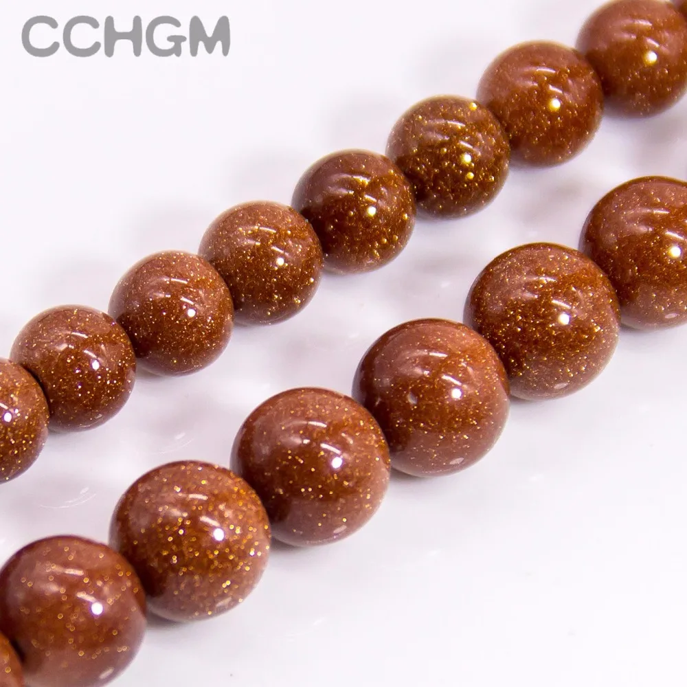 Высококачественные бусины из натурального золотого песка CCHGM кварцевые для