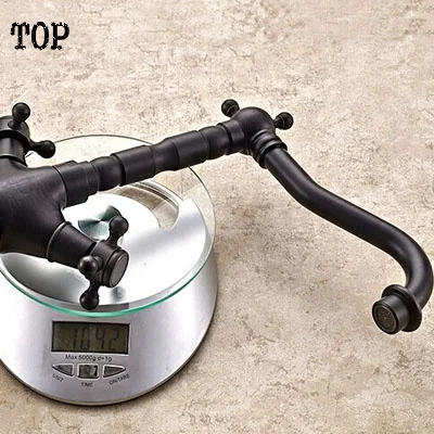 Смеситель для кухни с двойной ручкой одним отверстием черный|kitchen mixer|bronze kitchenkitchen