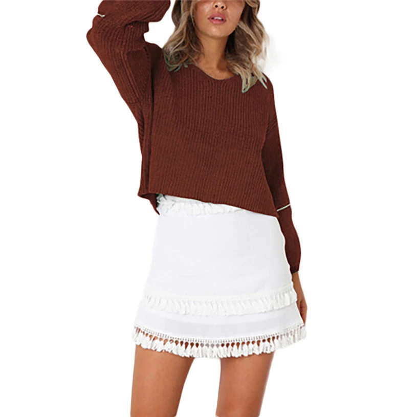 Women Winter Fashion Long Sleeve high quality women fashion 2018 Knitted Patchwork Tops Loose Sweater Y810#30 | Женская одежда