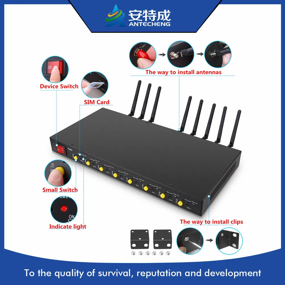 Good quality slim multi sim 4g modem SMS function AT command rackable 1u 8 port pool | Компьютеры и офис