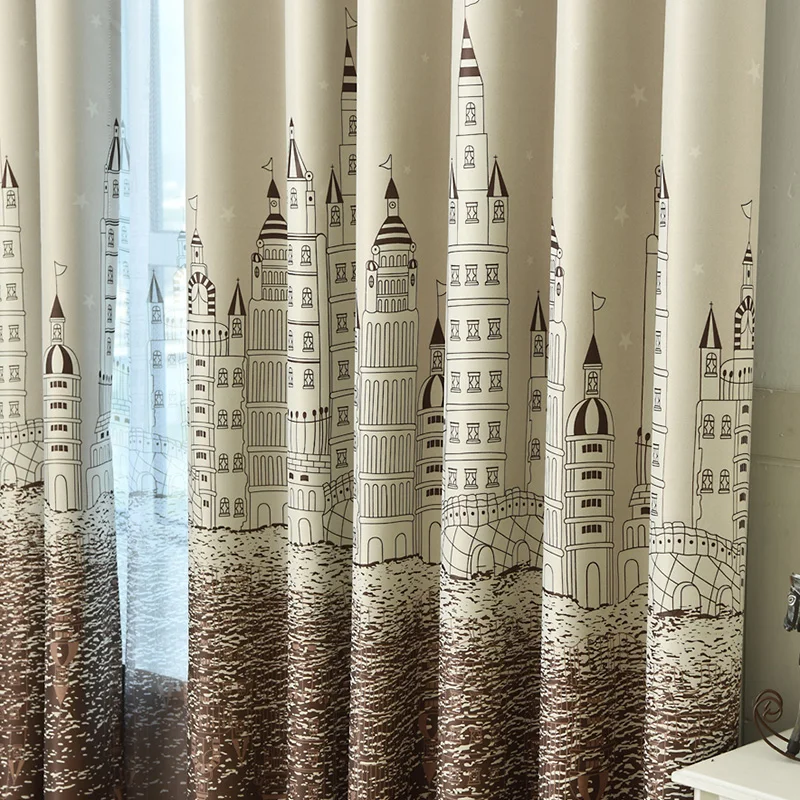 Занавески на окна с мультяшным замком для детей детская комната девочки мальчики