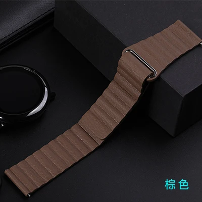 brown 42 мм 46 мм ремешок для samsung Galaxy Watch кожаный ремешок 20 мм 22 мм samsung gear S3 S2 Магнитная застежка Спортивная петля для умных часов - Цвет ремешка: brown