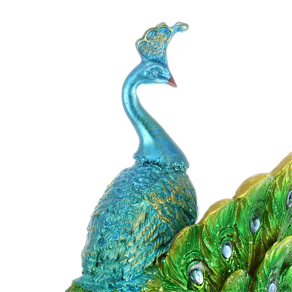 Красивый павлин скульптура элегантный нефритовый цветной Павлин Статуэтка