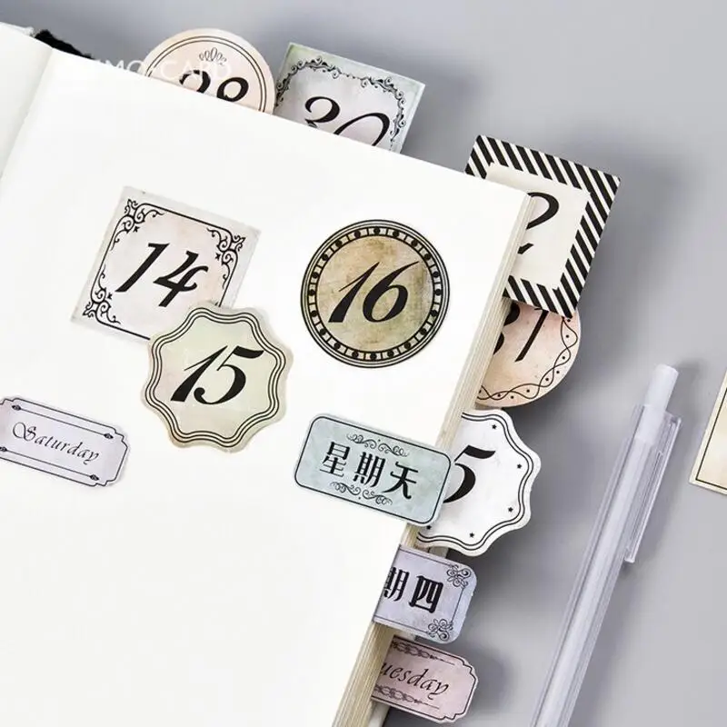 45 наклеек в стиле ретро декоративные наклейки с надписями на неделю месяц для