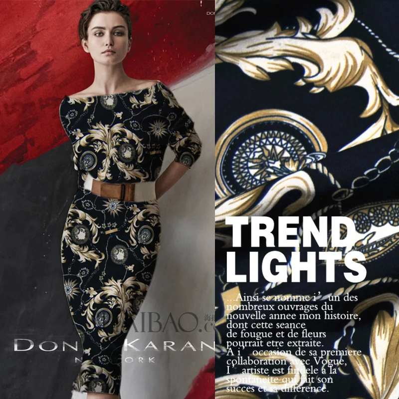 The spring and autumn big wide black gold cloth fiber skirt dress shirt fabric 22 yuan / M | Дом и сад