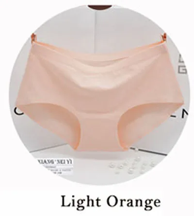 light orange Lanmaocat хлопковое бесшовное женское нижнее белье на заказ с принтом бесшовные трусы для женщин DIY принт размера плюс XL - Цвет: light orange