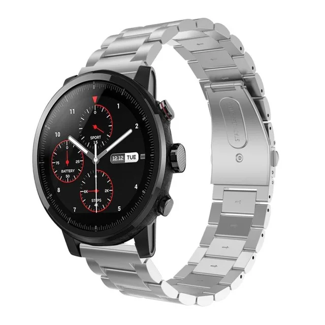 Новинка для оригинальных Xiaomi Huami Amazfit Stratos 2 2 S/amazfit pace/huawei watch GT ремешок для умных часов браслет из нержавеющей стали