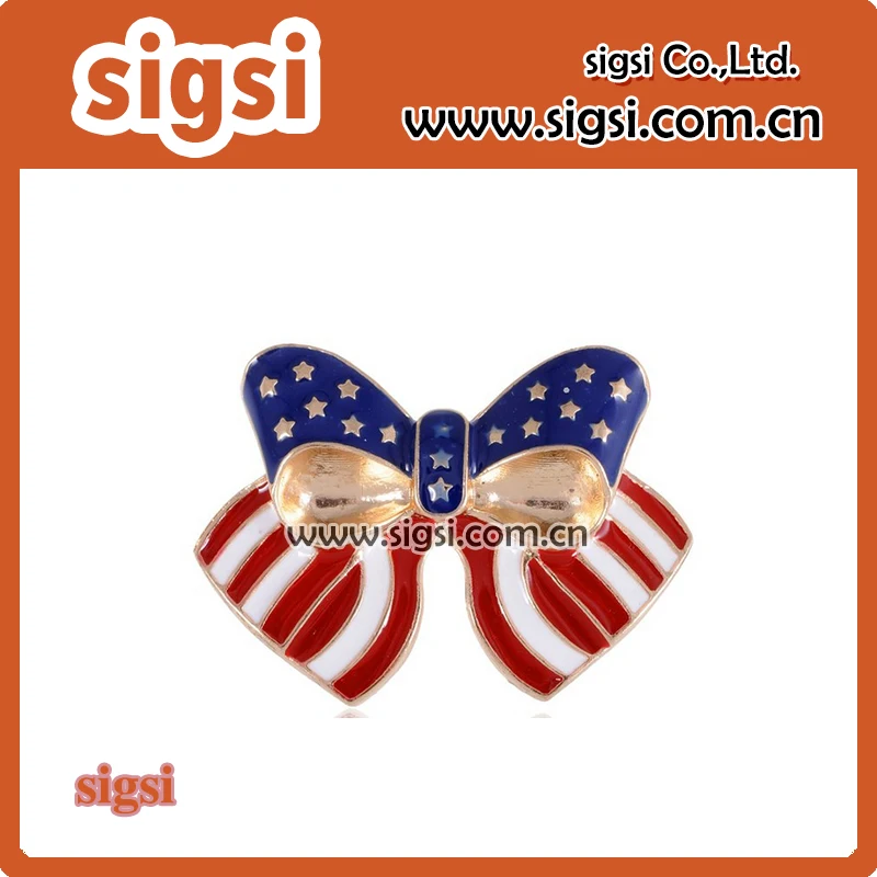 

100pcs / Lot Womens Crystal Rhinestone USA Flag Brooch Pin