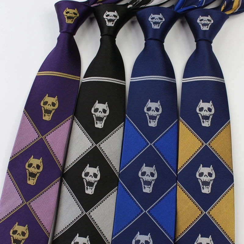 Японский галстук с черепом Джоджо из аниме Невероятные приключения костюмы для