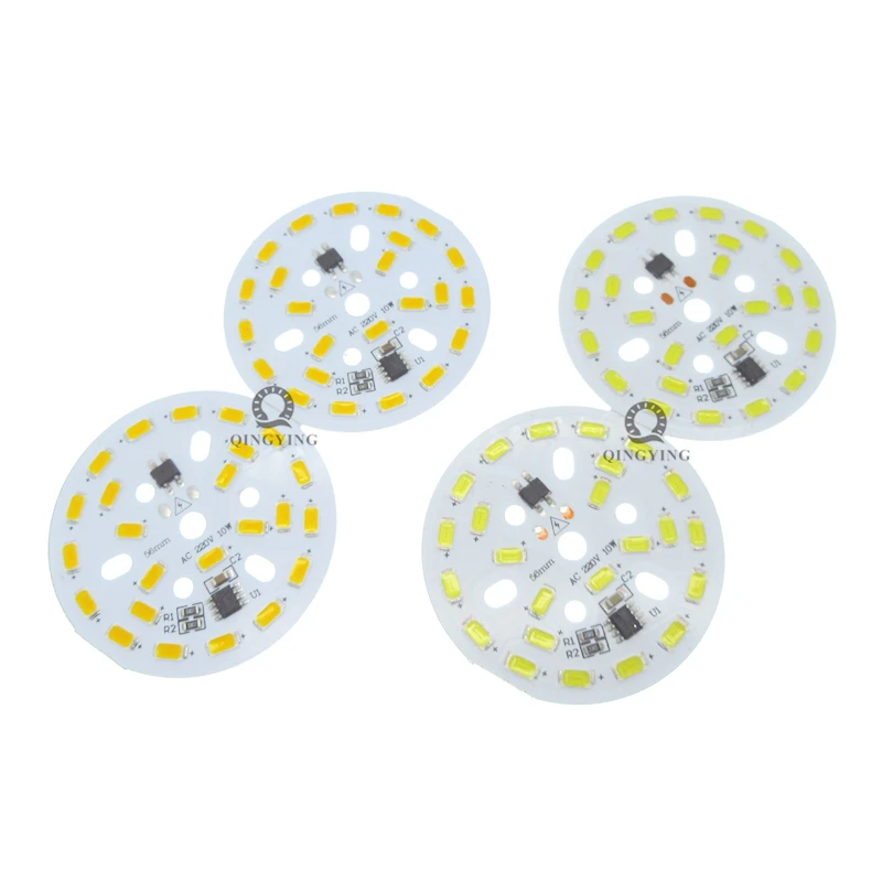 10 шт., 3 Вт, 5 Вт, 7 Вт, 10 Вт, 12 Вт, 15 Вт, 18 Вт, 24 Вт, ac 220 В, светодиодный pcb SMD5730, интегрированный ic драйвер, белый/теплый белый светильник, светодиодный источник лампы