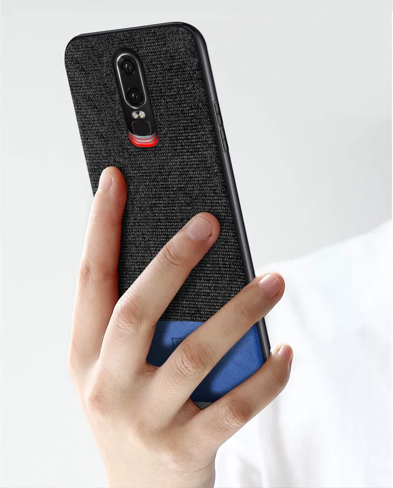 Oneplus 6 чехол-накладка one plus 6 задняя крышка силиконовый край мужской тканевый в деловом стиле противоударный чехол coque MOFi 1+ 6 Чехол