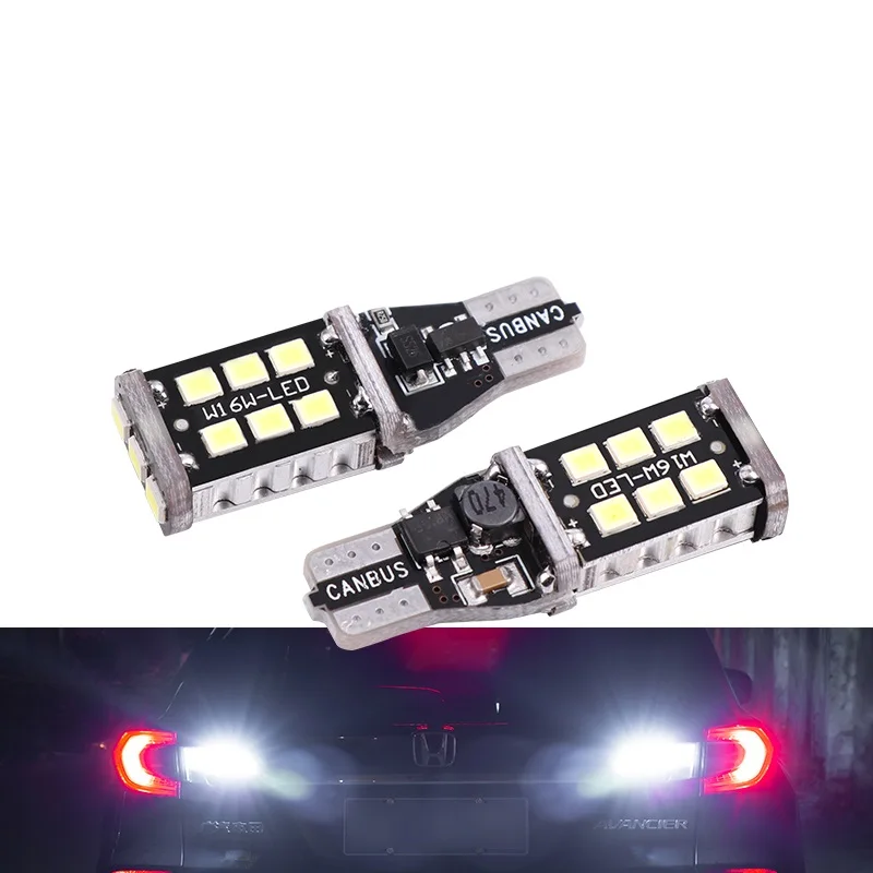 2 шт. T15 W16W 12V Светодиодный фонарь CANBUS без ошибок автомобильный резервный сигнал