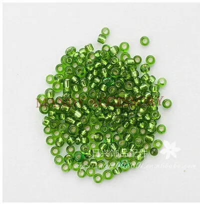 Бесплатная доставка 200 г широкий 2 мм трава зеленая стекло спейсерной бусины