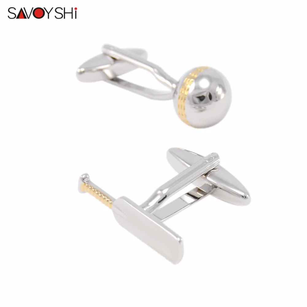 Модные 3D запонки SAVOYSHI для крикета мужчин брендовые рубашек высококачественные