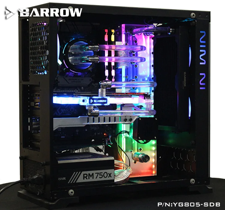 

Barrow Acrylic Board as Water Channel use for IN WIN 805/805C Computer Case use for Both CPU and GPU Block RGB Light to AURA
