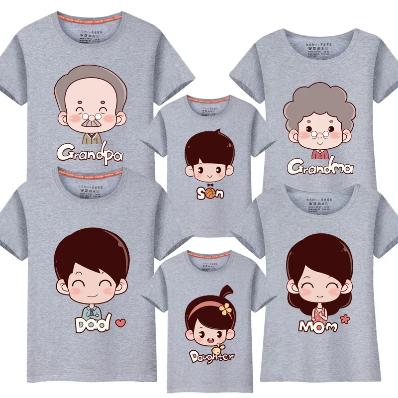 

Family Matching T-Shirts Mama Baby summer mum and me grandparents mother and daughter Clothes Family Look Outfits Short sleeve