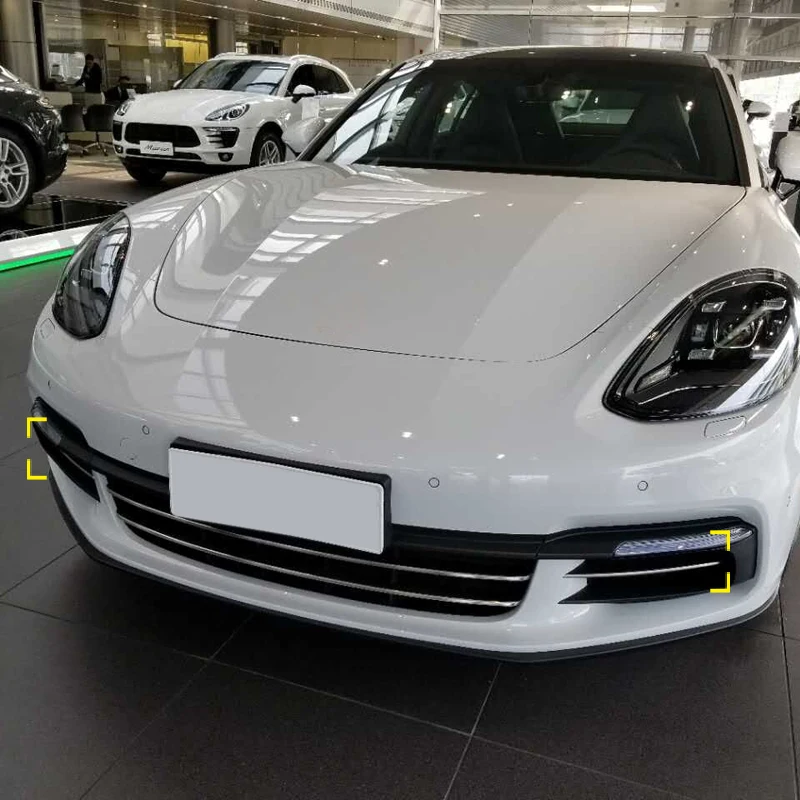 Для Porsche Panamera- Авто нержавеющие внешние аксессуары для автомобиля-Стайлинг Нижняя решетка внешняя крышка 4