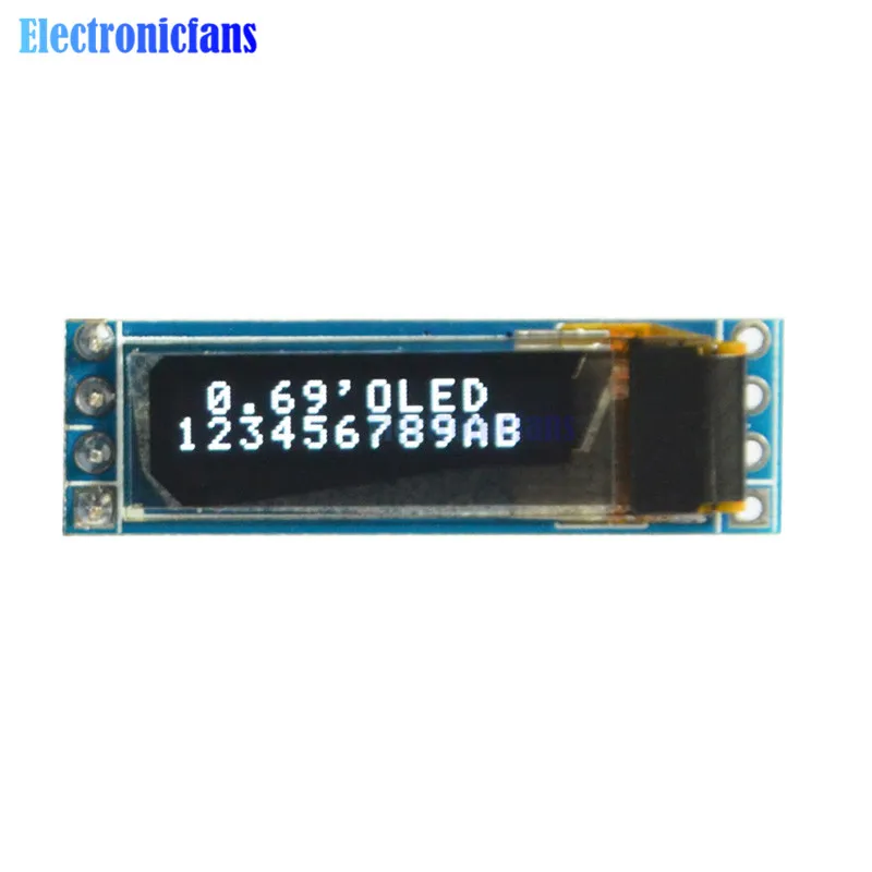 Модуль OLED дисплея 0 69 дюйма 96x16 белый дисплей &quotSSD1306 ЖК экран плата управления для