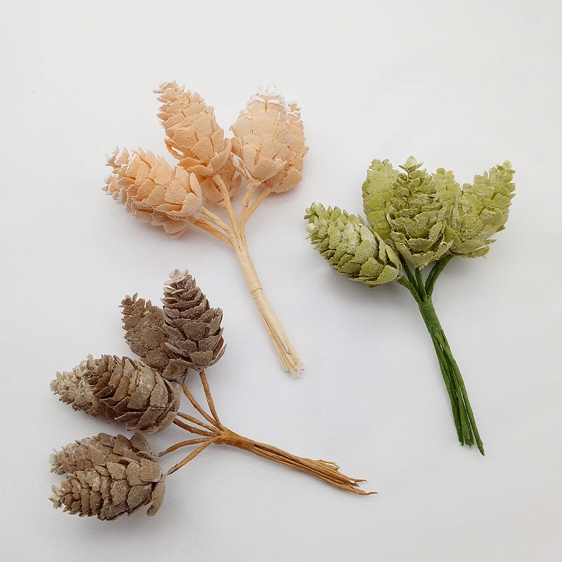6 шт. Искусственные пластиковые растения Фрост Pinecone сосновый конус искусственная