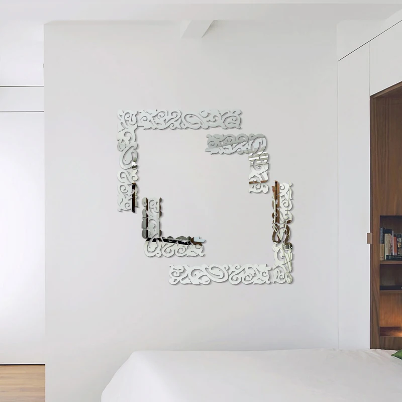 На потолок линия талии наклейка 3D ободок цитаты фон угловая акриловые зеркальные