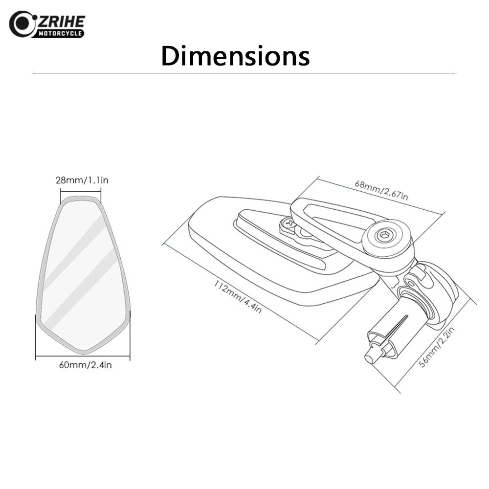 Черные мотоциклетные зеркало заднего вида сбоку сзади 22/24 мм ручки кафе для Yamaha